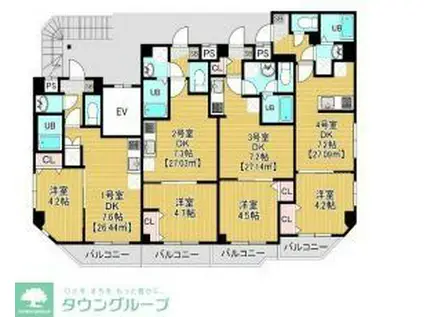 カイテキースV(1DK/3階)の間取り写真