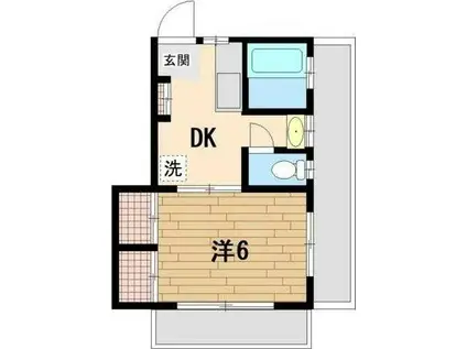 スカイハイツ(1DK/3階)の間取り写真