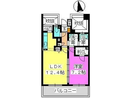 ピュアハイム和白丘(1LDK/1階)の間取り写真