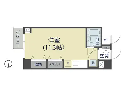 T-RHYTHMIC SOKA(ワンルーム/3階)の間取り写真