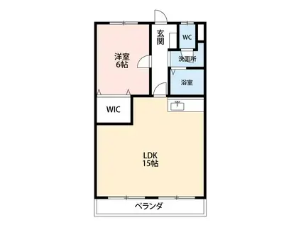 マンション センティア(1LDK/2階)の間取り写真