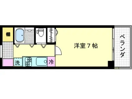 カーサ第一亀戸6号棟(1K/6階)の間取り写真