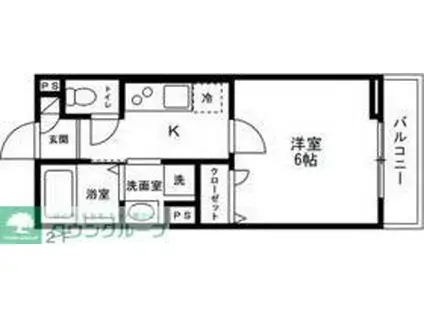 エンジェルK 等々力(1K/2階)の間取り写真