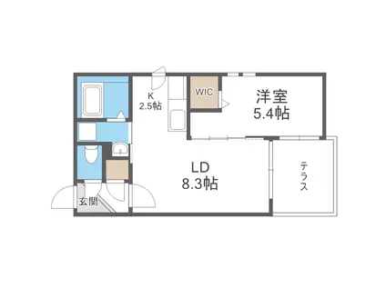 ブランコ白石(1LDK/1階)の間取り写真