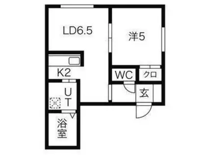 ENCHANT PR19(1LDK/4階)の間取り写真