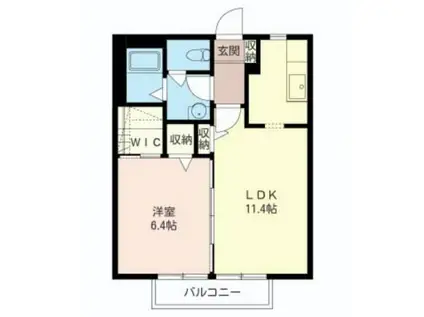 CASA LAU(1LDK/2階)の間取り写真