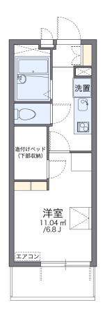 レオパレスプレステージ三津屋II(1K/4階)の間取り写真
