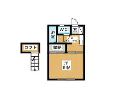 リバーサイドU(1K/1階)の間取り写真