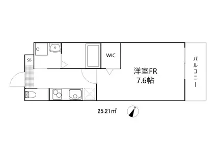 オクタ青木(1K/2階)の間取り写真