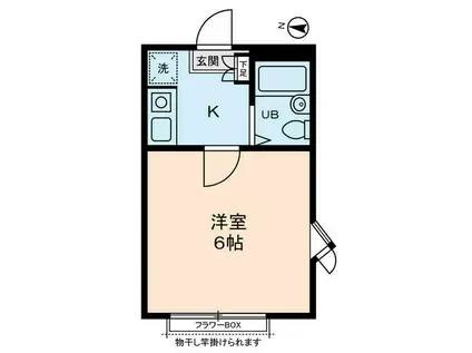 ディアコート町田(1K/1階)の間取り写真