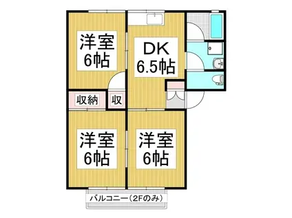 パレーシャル大山A(3DK/1階)の間取り写真