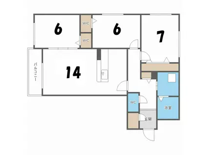 GRANVIA白石(3LDK/4階)の間取り写真