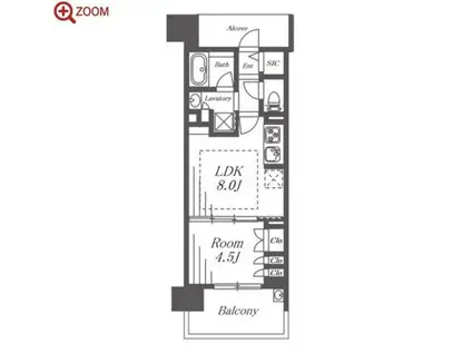 プレサンス ロジェ 名駅南(1LDK/4階)の間取り写真