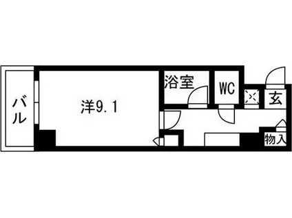 フェスタ天神(1K/5階)の間取り写真