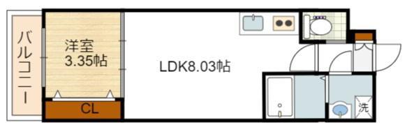 FDS AERAS VIM(1LDK/3階)の間取り写真