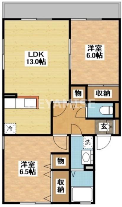 セジュール富士見(2LDK/2階)の間取り写真