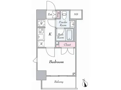 スカイコートルーベンス西早稲田(1K/8階)の間取り写真