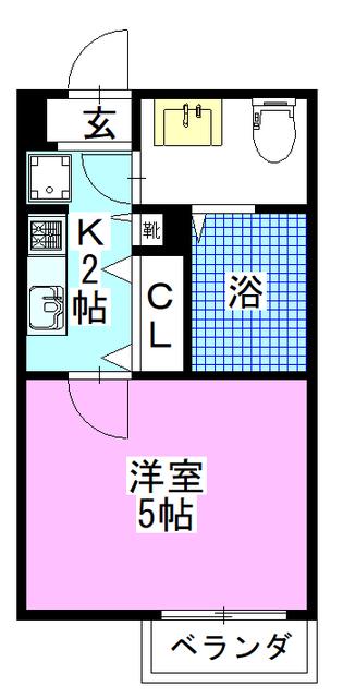 アットリラ南行徳(1K/1階)の間取り写真