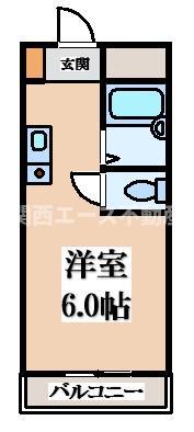 メゾン若江(ワンルーム/2階)の間取り写真