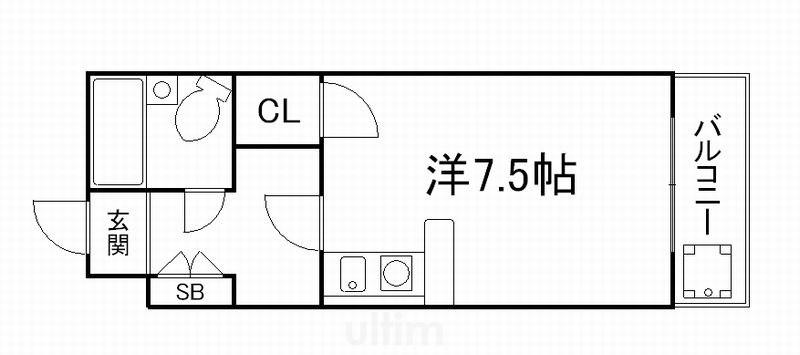 ジョイフルFORTUNE(ワンルーム/4階)の間取り写真