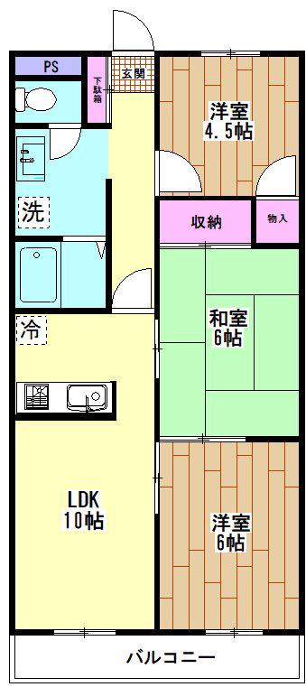 スカイヴィラ(3LDK/2階)の間取り写真