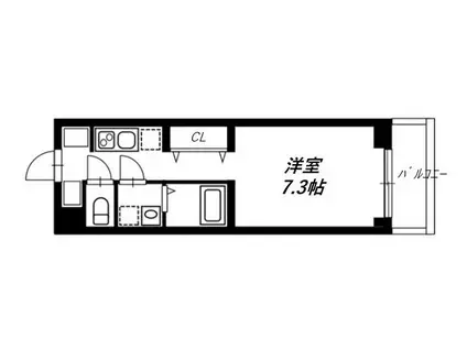 リヴシティ蒲田イースト(1K/2階)の間取り写真