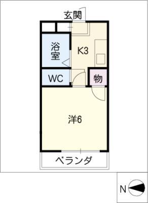 サンマンション大曽根(1K/2階)の間取り写真
