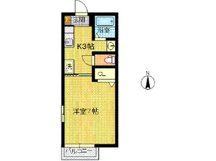 メゾンベール川中島(1K/1階)の間取り写真