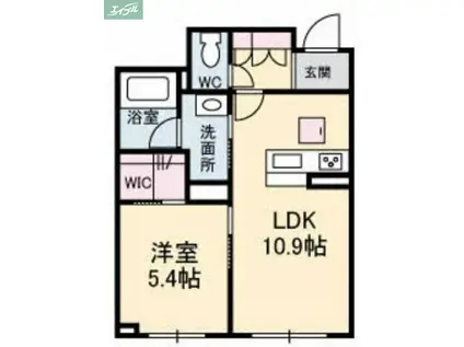 フィオーレ(1LDK/1階)の間取り写真