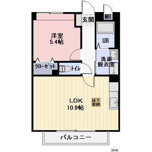 アンソレイエ(1LDK/1階)の間取り写真