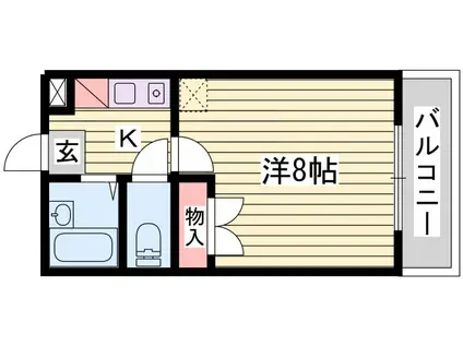 レオパレスST.LEAF 1号館(1K/2階)の間取り写真