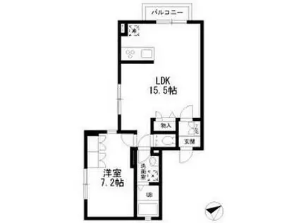 RICHESSE(1LDK/2階)の間取り写真