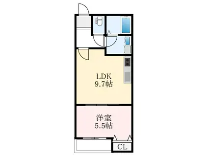 コンフォール道明寺駅西(1LDK/1階)の間取り写真