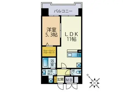 ニューラルーチェ(1LDK/4階)の間取り写真