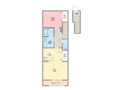 STAR GATEI(1LDK/2階)の間取り写真