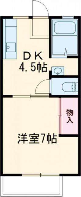 東栄ハイツA(1DK/2階)の間取り写真