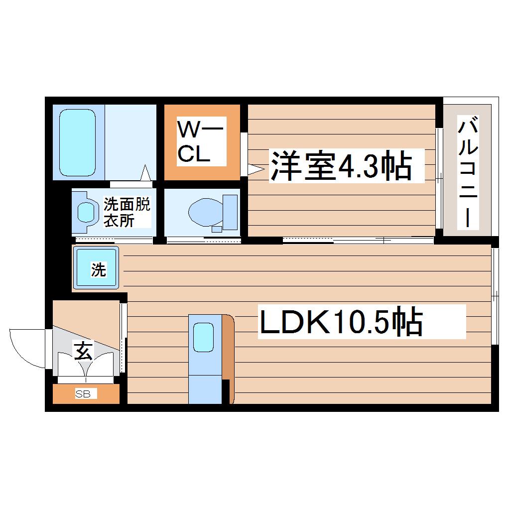 アネックス・エレノア(1LDK/1階)の間取り写真