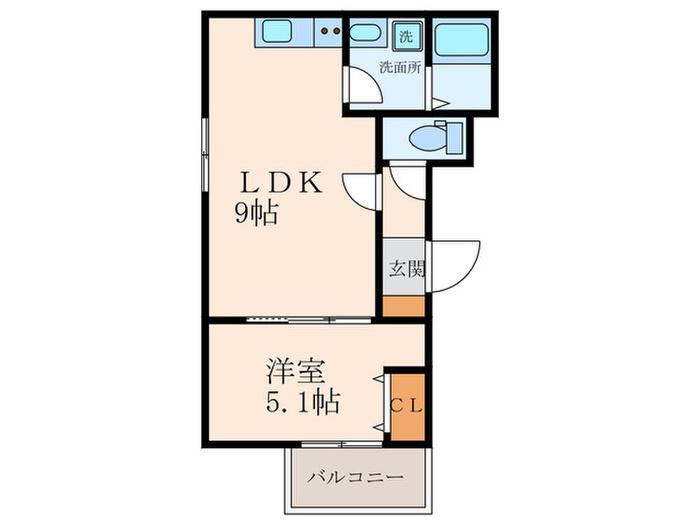 尼崎市大庄西町1丁目AP(1LDK/2階)の間取り写真