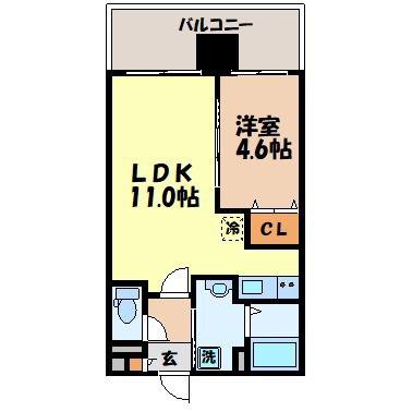 SGB浜町(1LDK/4階)の間取り写真