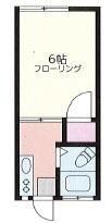 カセイハイツ(1K/1階)の間取り写真