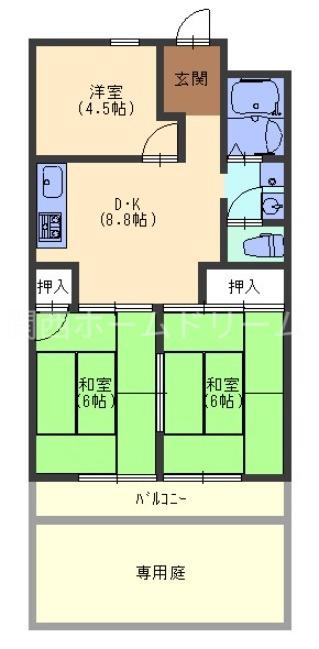 コーポラス新橋(3DK/1階)の間取り写真
