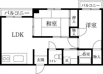 グリーンピアさばえ(2DK/3階)の間取り写真