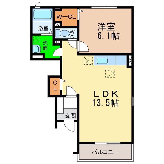 ライトブレスA・B(1LDK/1階)の間取り写真