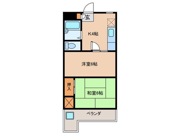 グリーンビラ西代(2K/5階)の間取り写真