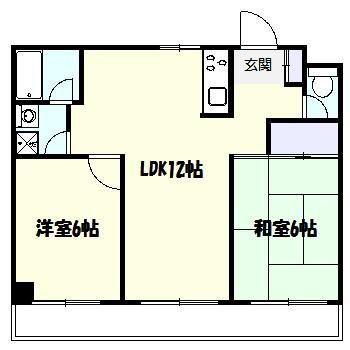 サンクレスト(2LDK/4階)の間取り写真