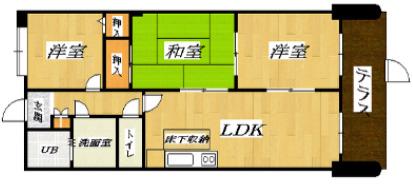 エスポワール参番館(3LDK/6階)の間取り写真