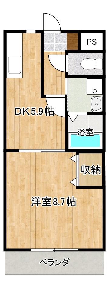 メゾン松原通(1DK/4階)の間取り写真