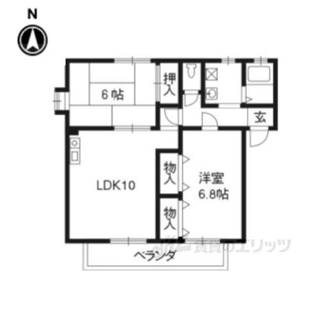 ハイツツインズ北棟(2LDK/2階)の間取り写真