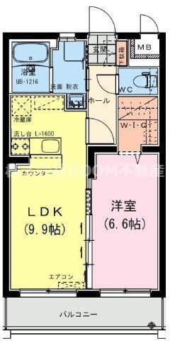 ヴァレンティノ(1LDK/3階)の間取り写真