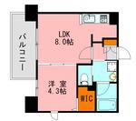 LANDIC N110(1LDK/6階)の間取り写真